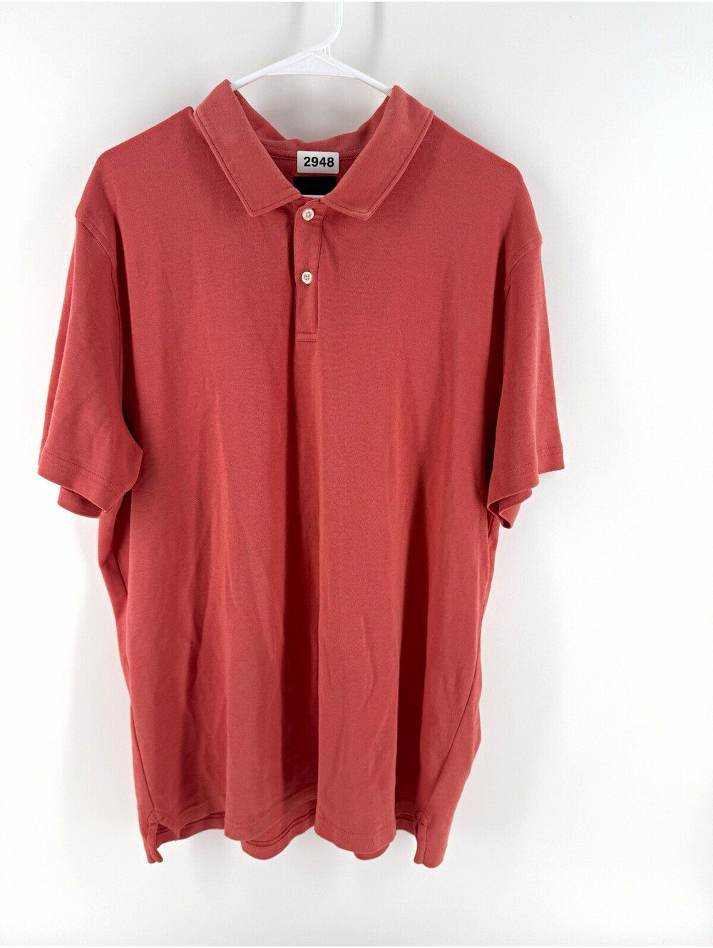 14th & Union Men's Red Solid Cotton Polo Shirt Short Sleeve Collared XL